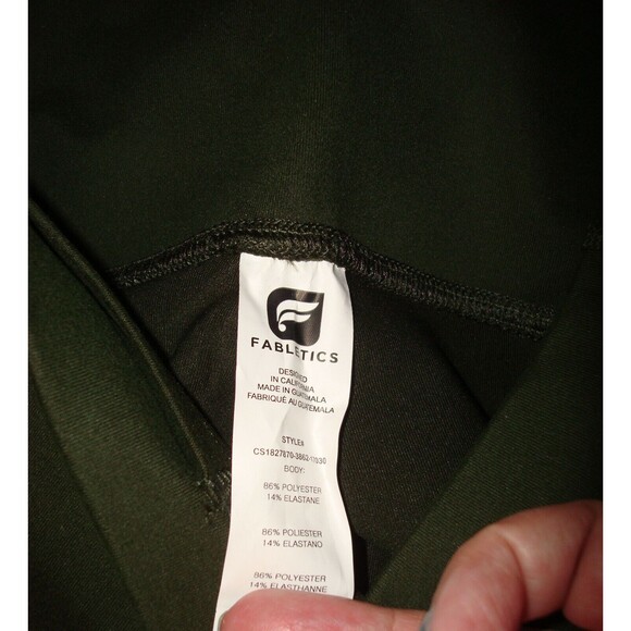 New Fabletics Womens Leggings Dark Olive Green S High Waist PowerHold Yoga Run - Picture 6 of 7